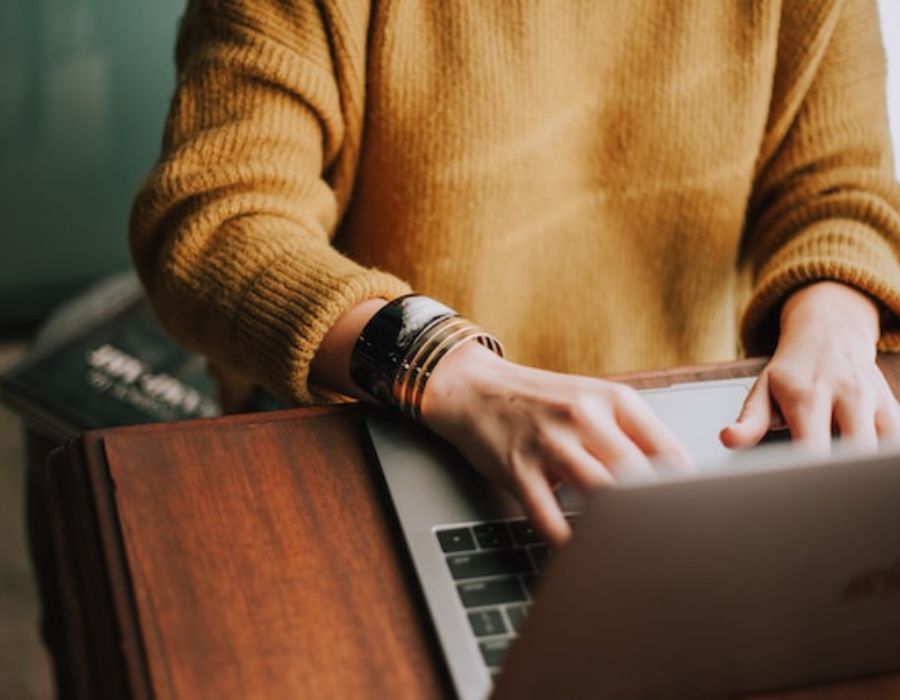 a woman doing email marketing