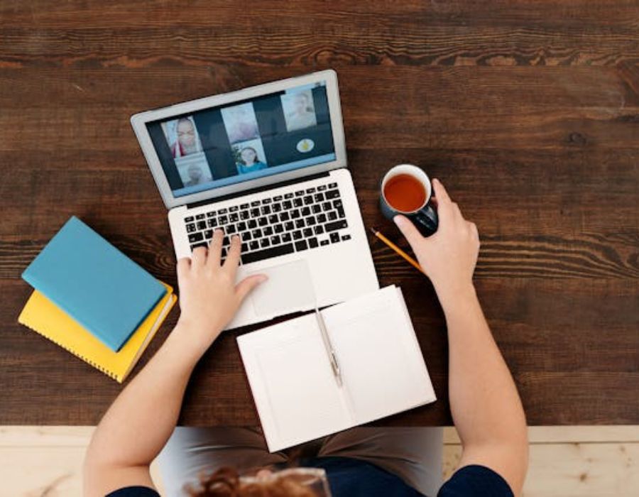 a man analysing virtual assistants online
