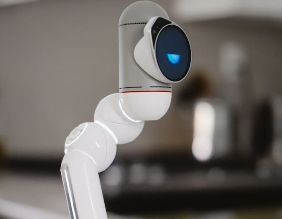 A Technologically Advance Robotic Equipment with blue eyes
