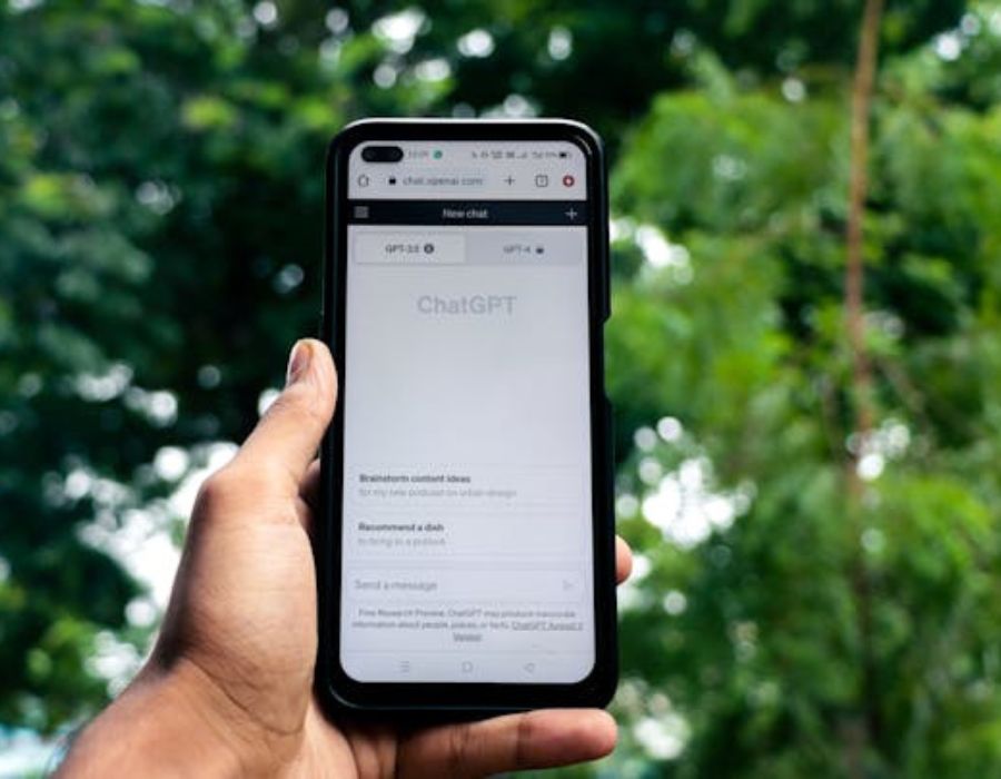 Webpage of ChatGPT on a phone