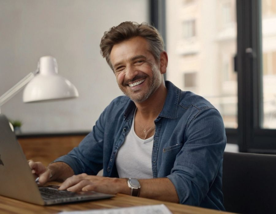 a man enjoying the flow of outsourced content