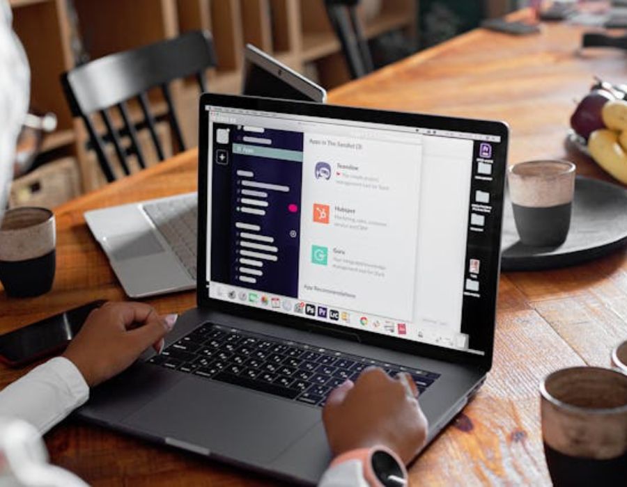 a person using a laptop