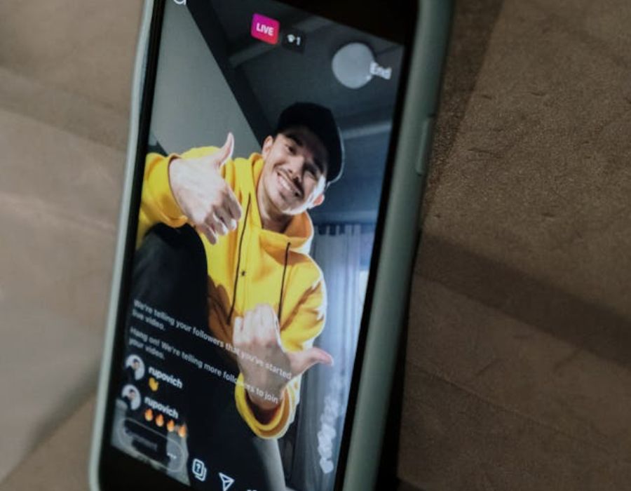 a person doing a live show on instagram
