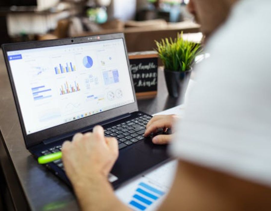a person analysing data