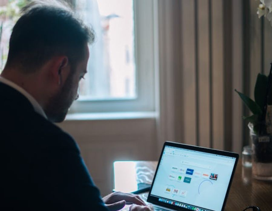 a man working on a laptop