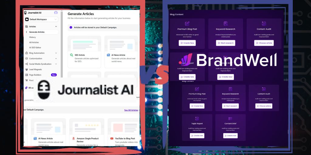 Journalist AI and Brandwell AI interface