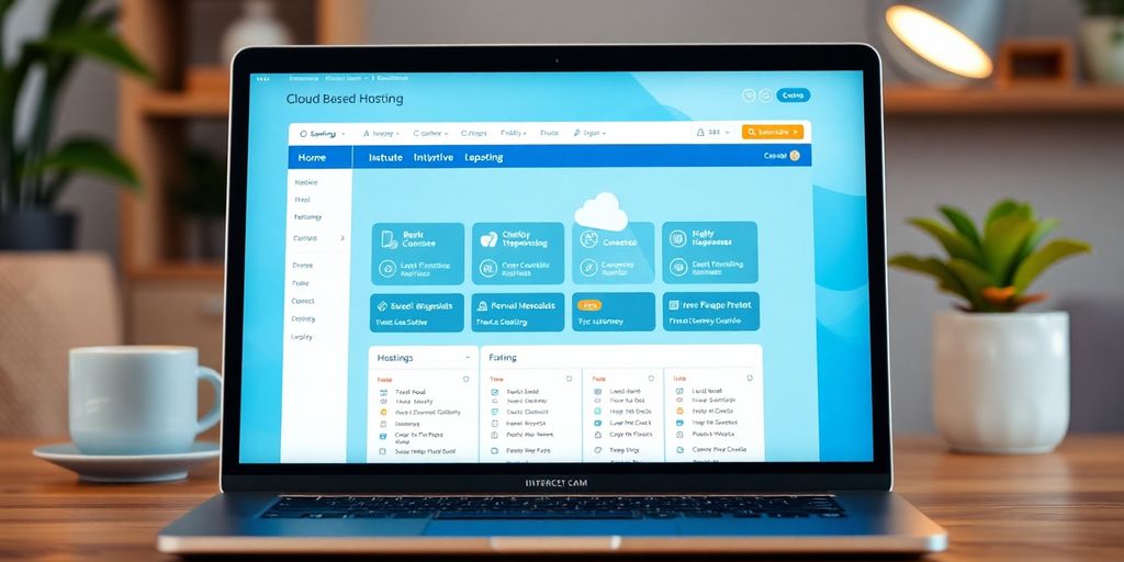 Laptop screen displaying a cloud hosting interface.